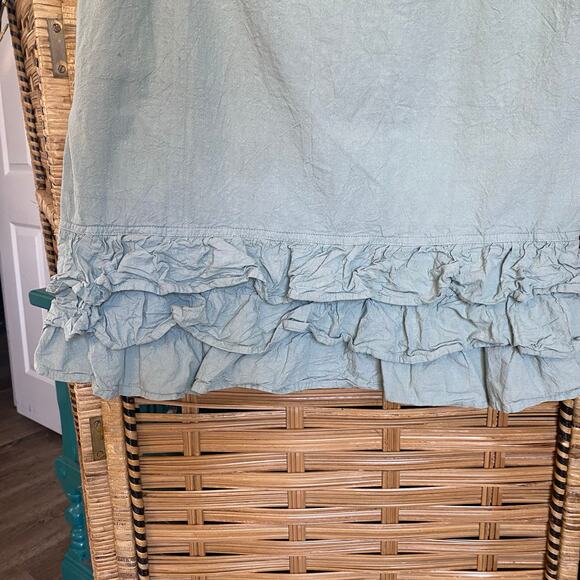 Energie by Currants Sage Green Cotton Skirt Ruffle Hem Women’s Size Large - Picture 7 of 7